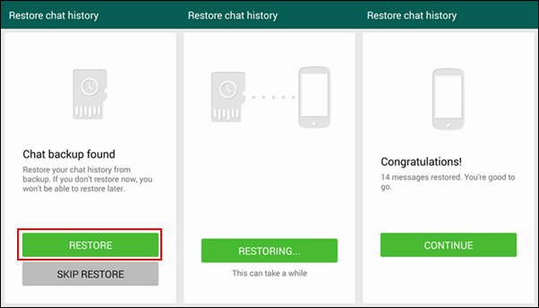 Restore Recent WhatsApp Messages from Android 