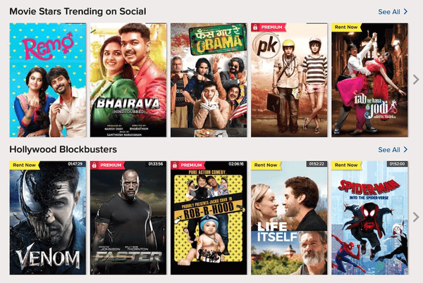 movie websites in india