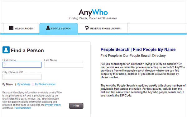 anywho.com white pages
