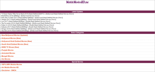 Mobile Movies HD is one of the best Websites to Download Bollywood Movies Online for Free.