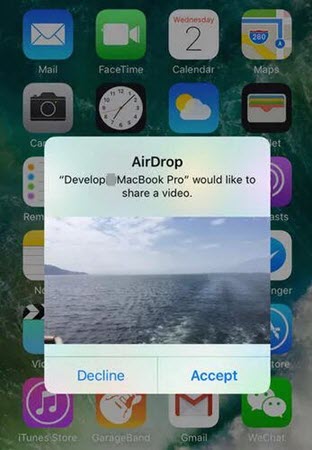 Transfer Videos from Mac Computer to iPhone via AirDrop